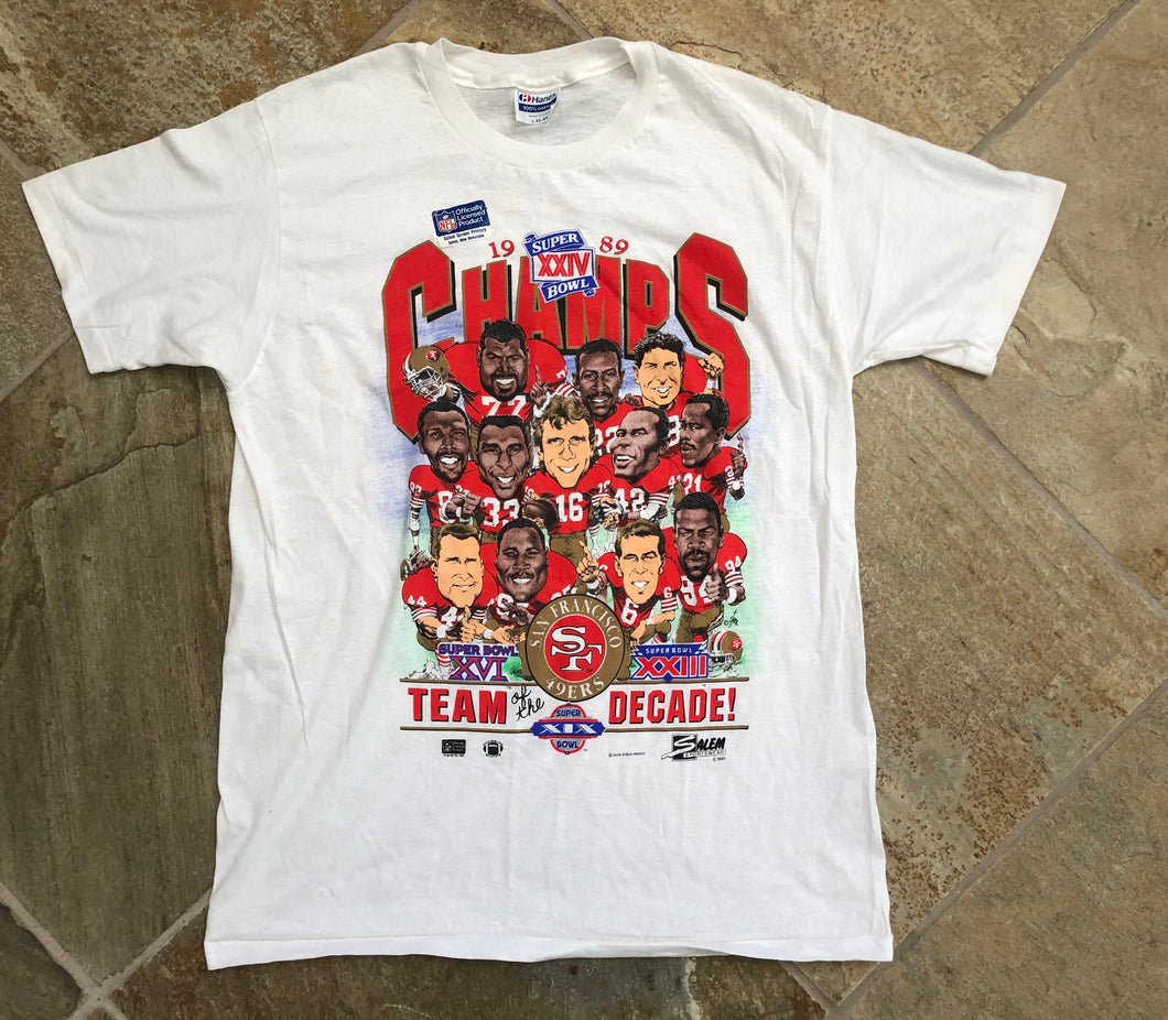 Vintage San Francisco 49ers Salem Sportswear Caricature Football Tshirt, Size Large