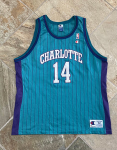 Vintage Charlotte Hornets Anthony Mason Champion Basketball Jersey, Size 52, XXL