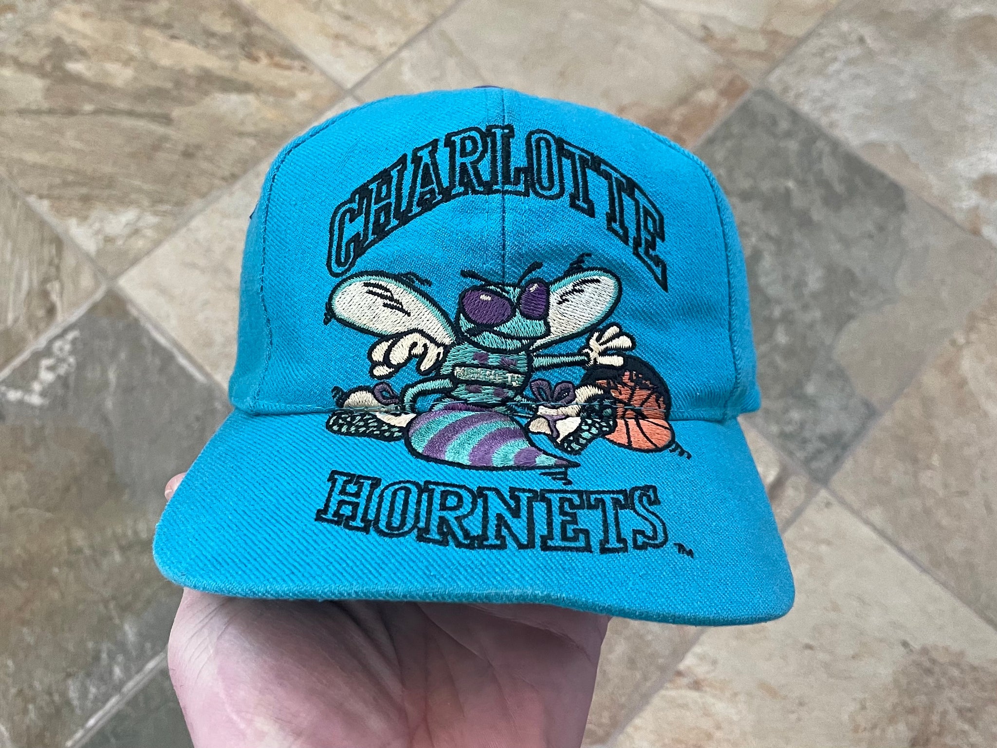 Utah Jazz Vintage 90s Starter Snapback Hat Blockhead Back 