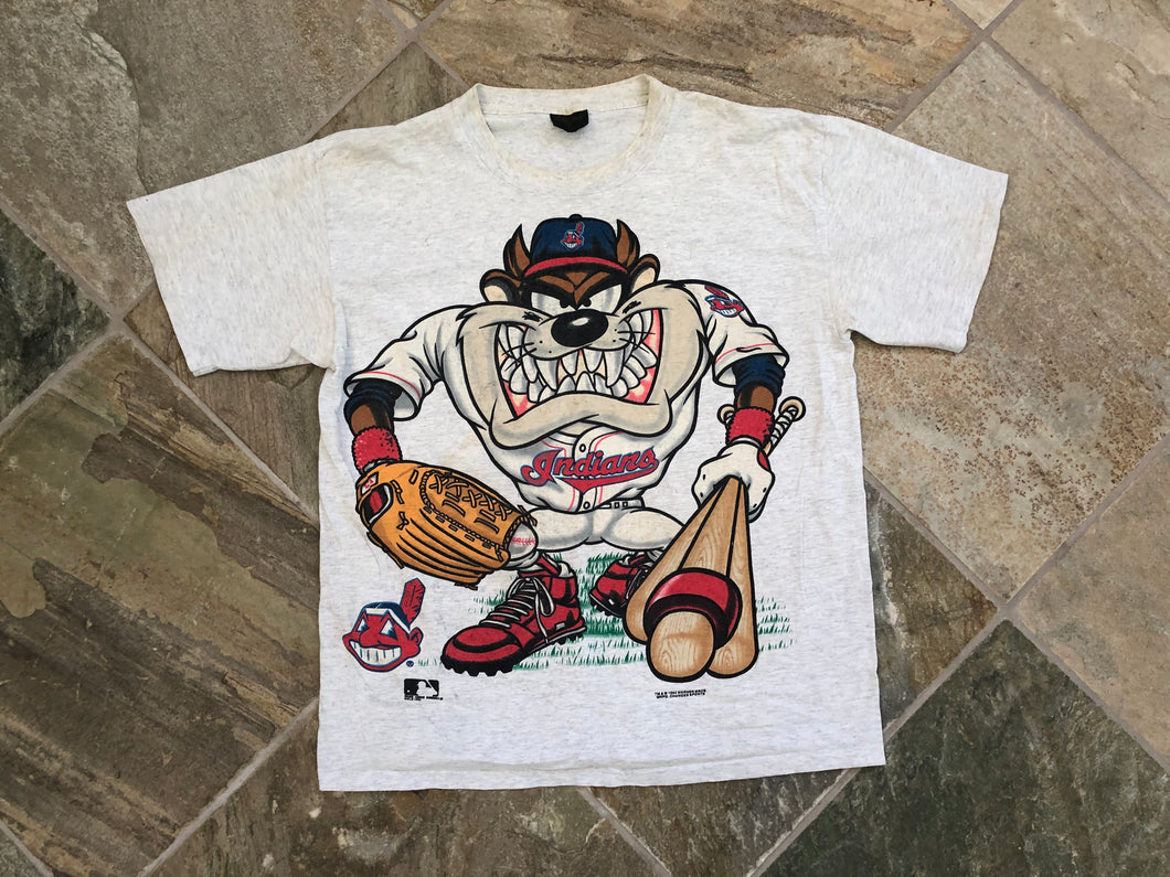 Vintage Cleveland Indians Taz Looney Tunes Baseball Tshirt, Size Large