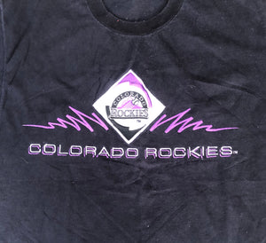 Vintage Colorado Rockies Logo 7 Baseball Tshirt, Size Large