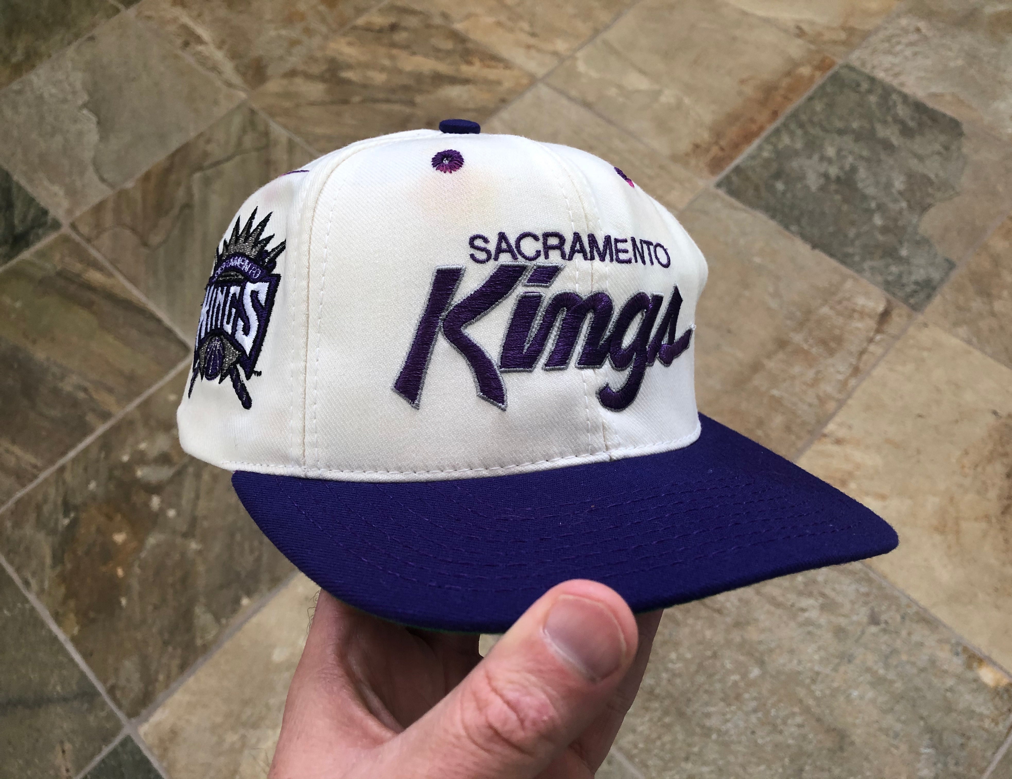 Vintage NEW Sacramento Kings Snapback Logo Athletic Splash Hat Cap NOS NWT