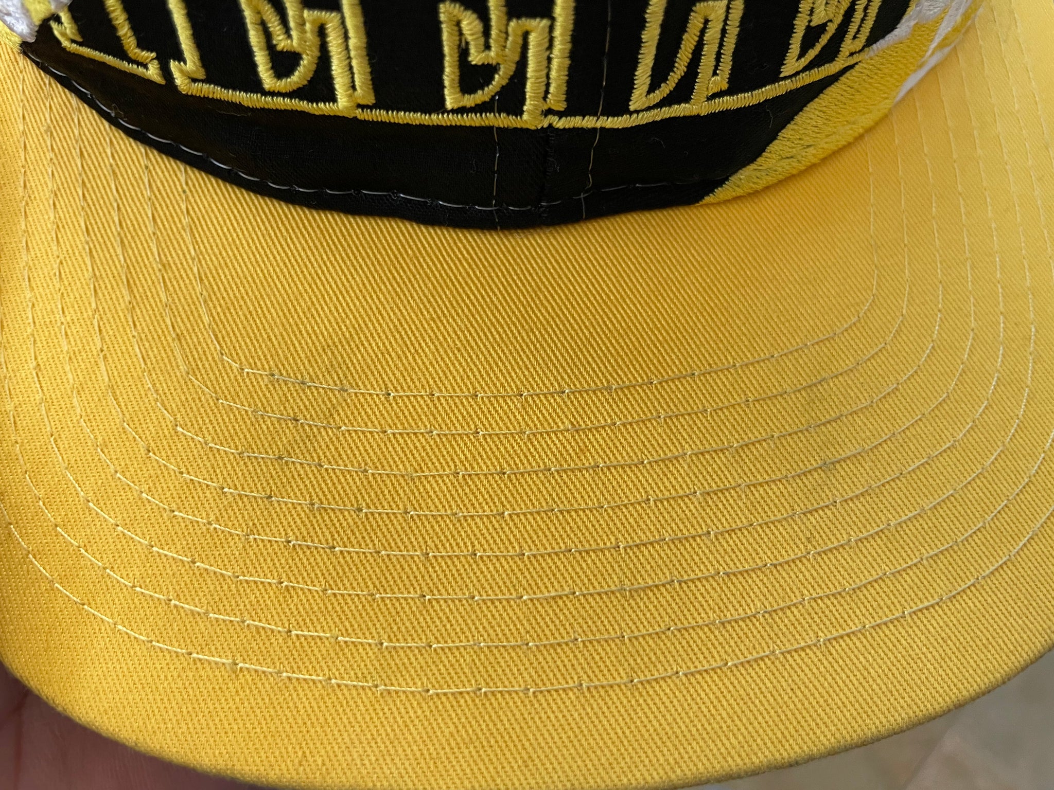 Vintage Logo 7 - Pittsburgh Steelers Embroidered Spell-Out Snapback Hat 1990's OSFA