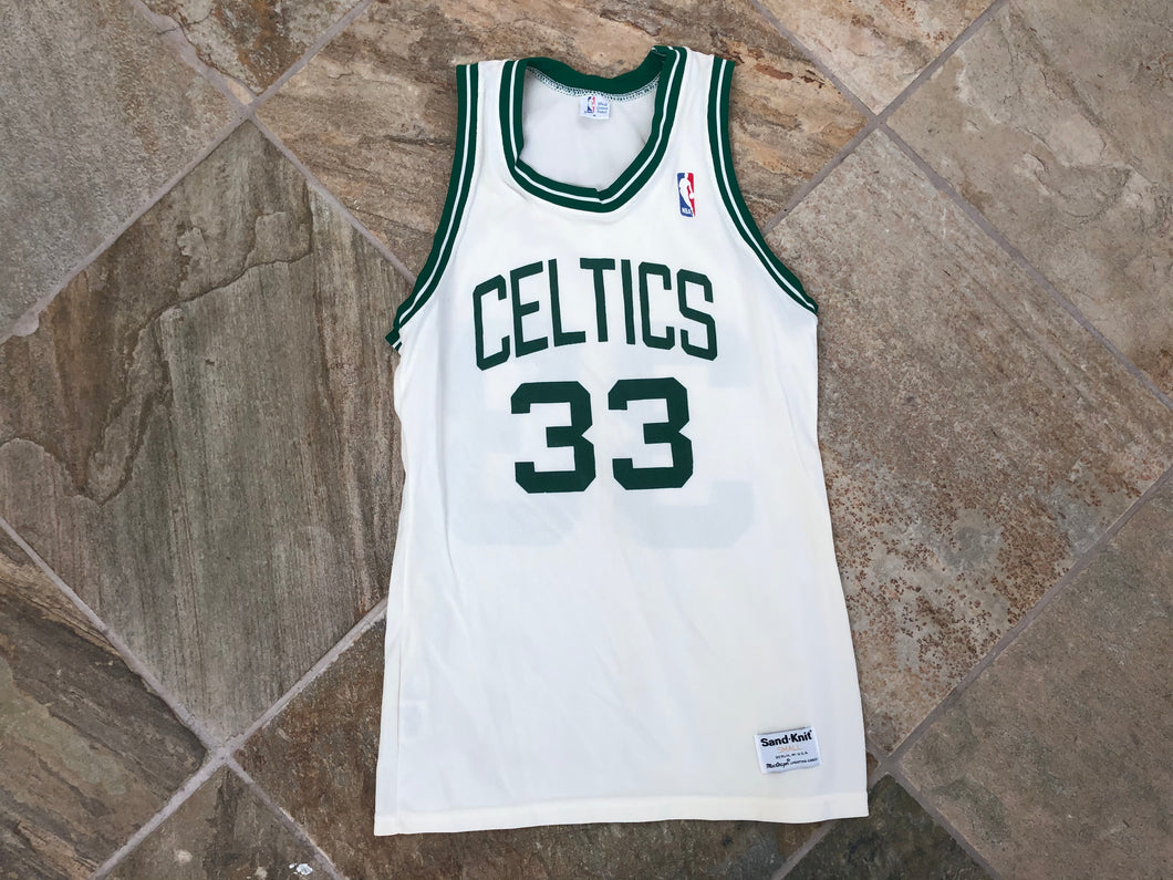 Vintage Boston Celtics Larry Bird Sand Knit Basketball Jersey, Size Small