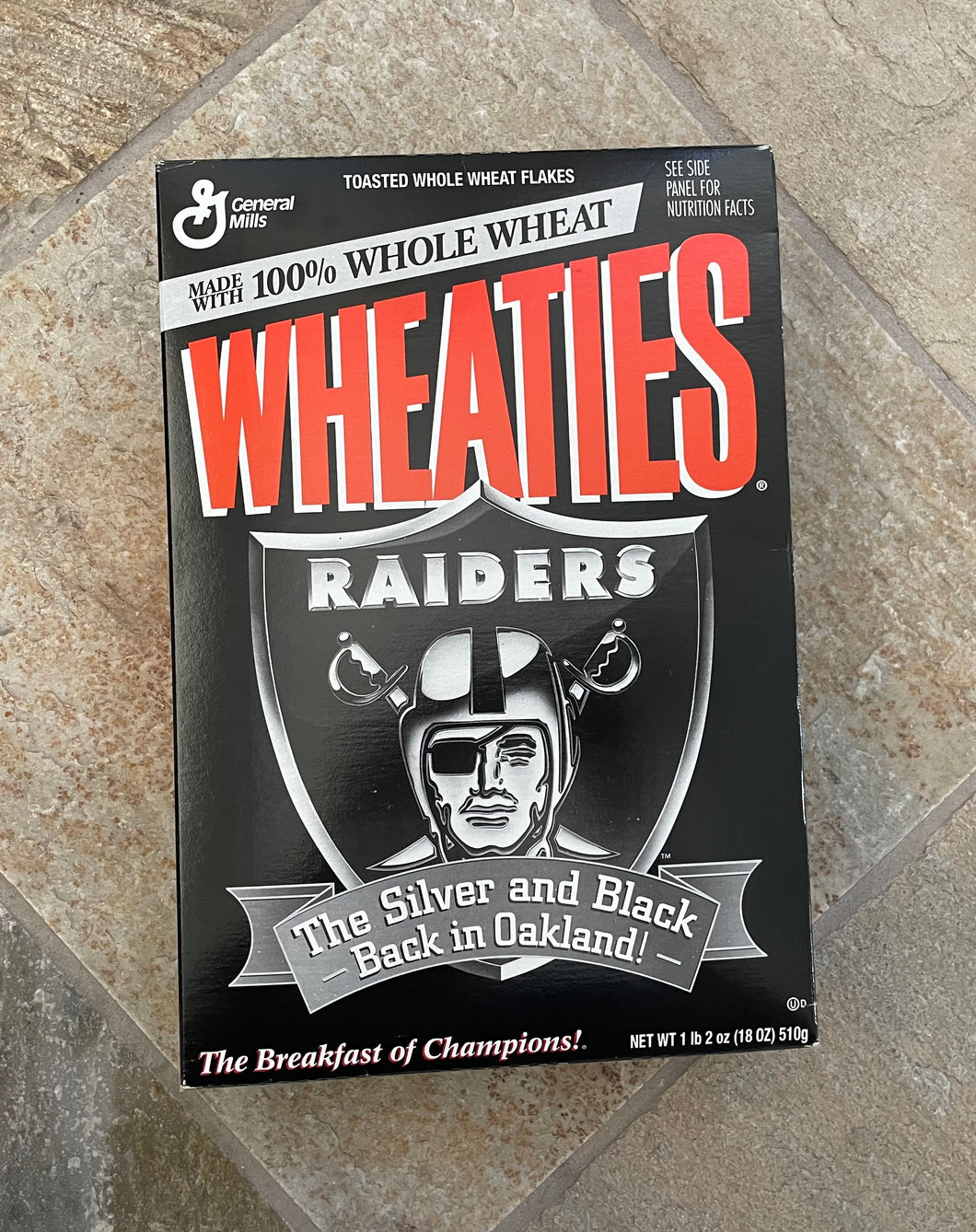 Vintage Oakland Raiders Wheaties Cereal Box, Sealed ###