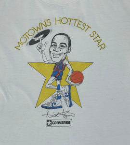 Vintage Detroit Pistons Isiah Thomas Converse Basketball Tshirt, Size XL