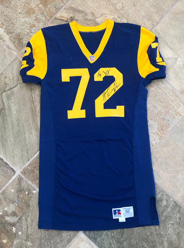 Vintage St. Louis Rams Zach Wiegert Game Worn Football Jersey, Size 50