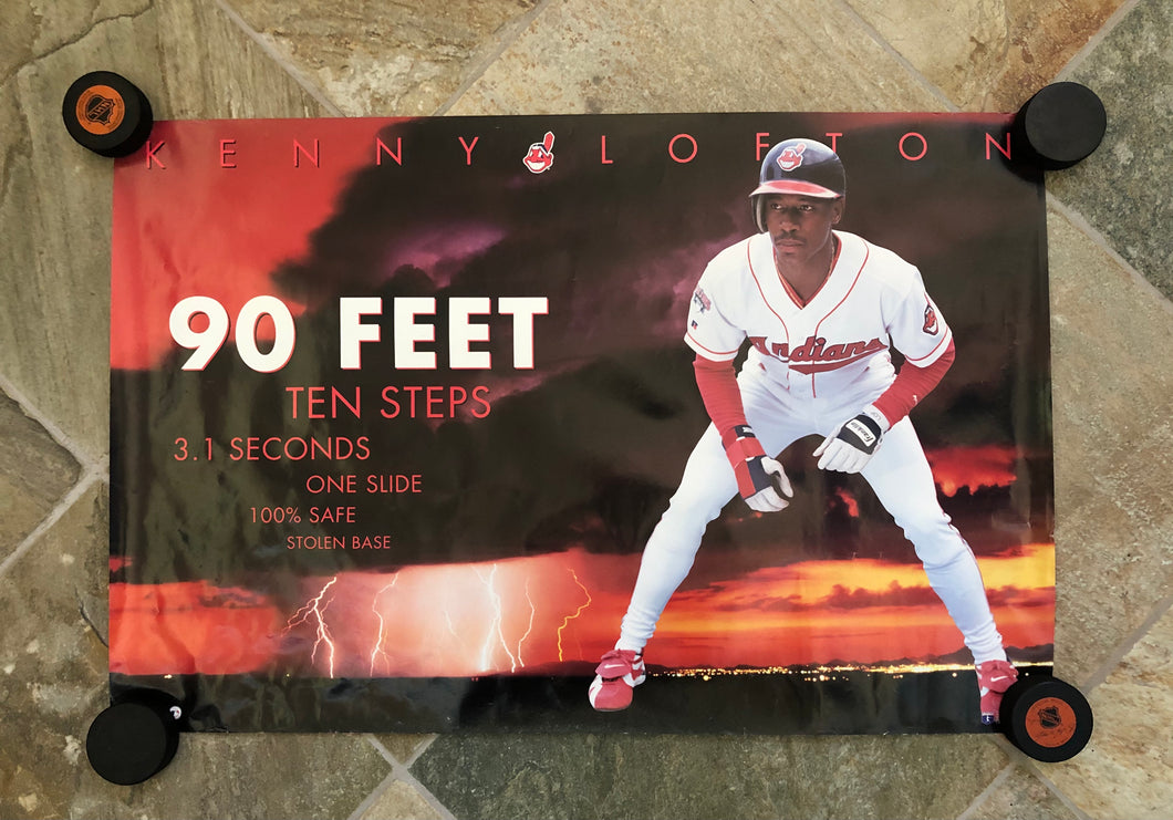 Vintage Cleveland Indians Kenny Lofton Costacos Brothers Baseball Poster ###