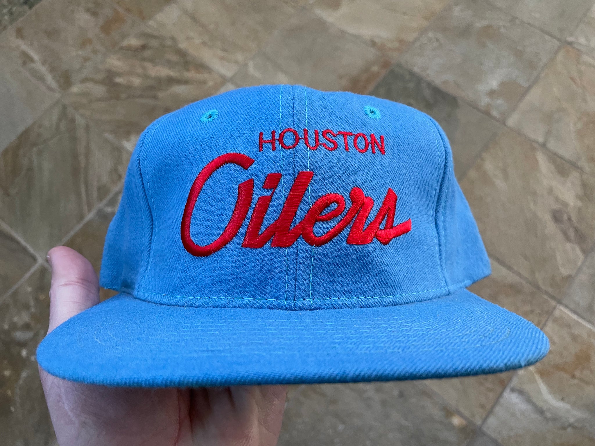 Vintage Houston Oilers Sports Specialties Script Snapback Football Hat –  Stuck In The 90s Sports