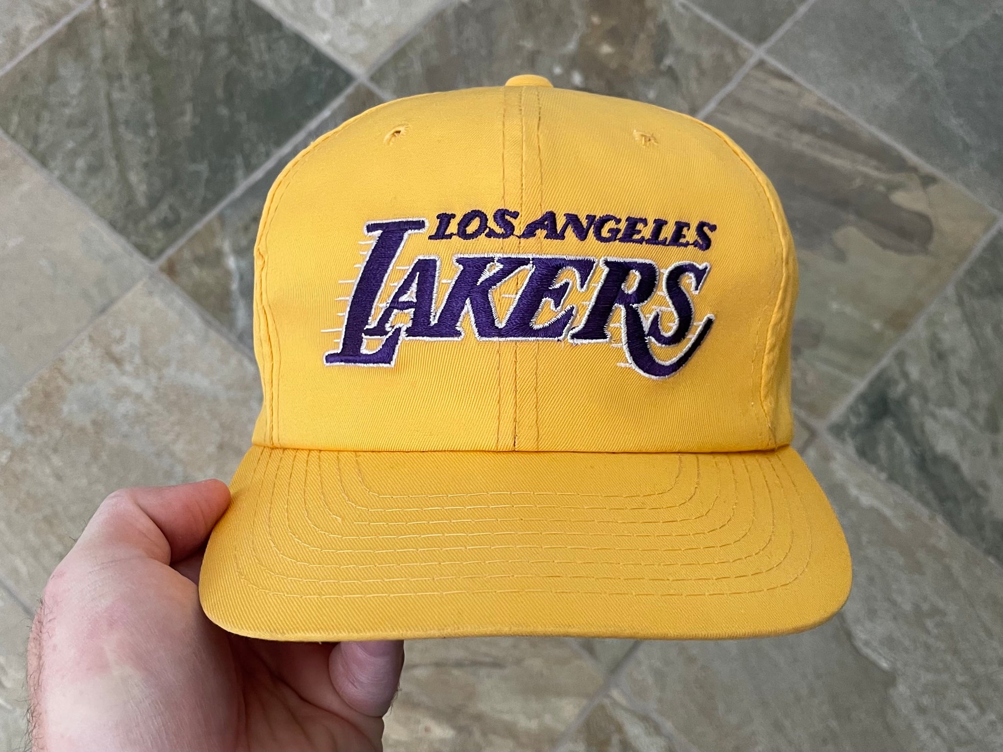 Vintage Sports Specialties Los Angeles Lakers Script SnapBack Hat Cap