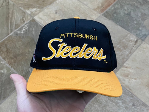 Vintage Pittsburgh Steelers Sports Specialties Script Snapback Football Hat