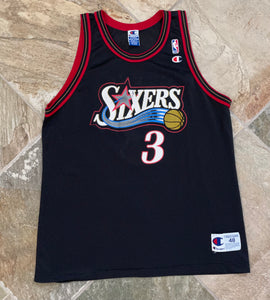 Vintage Philadelphia 76ers Allen Iverson Champion Basketball Jersey, Size 48, XL