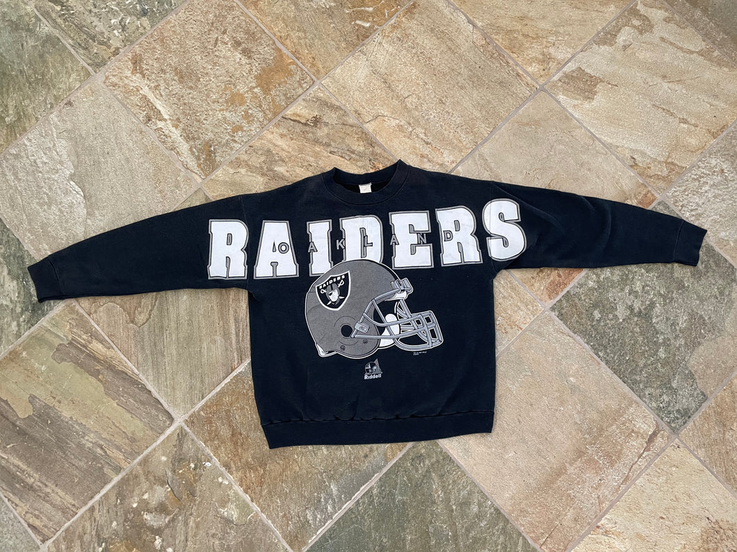Vintage Oakland Raiders Riddell Spellout Football Sweatshirt, Size XL