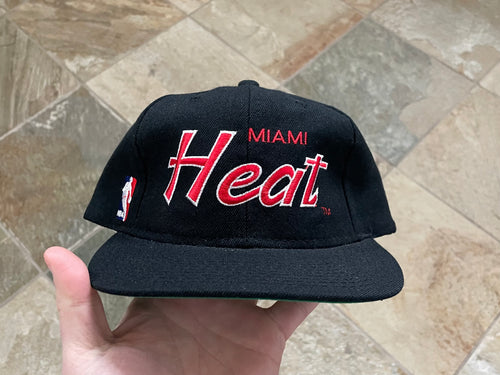 Vintage Miami Heat Sports Specialties Script Snapback Basketball Hat