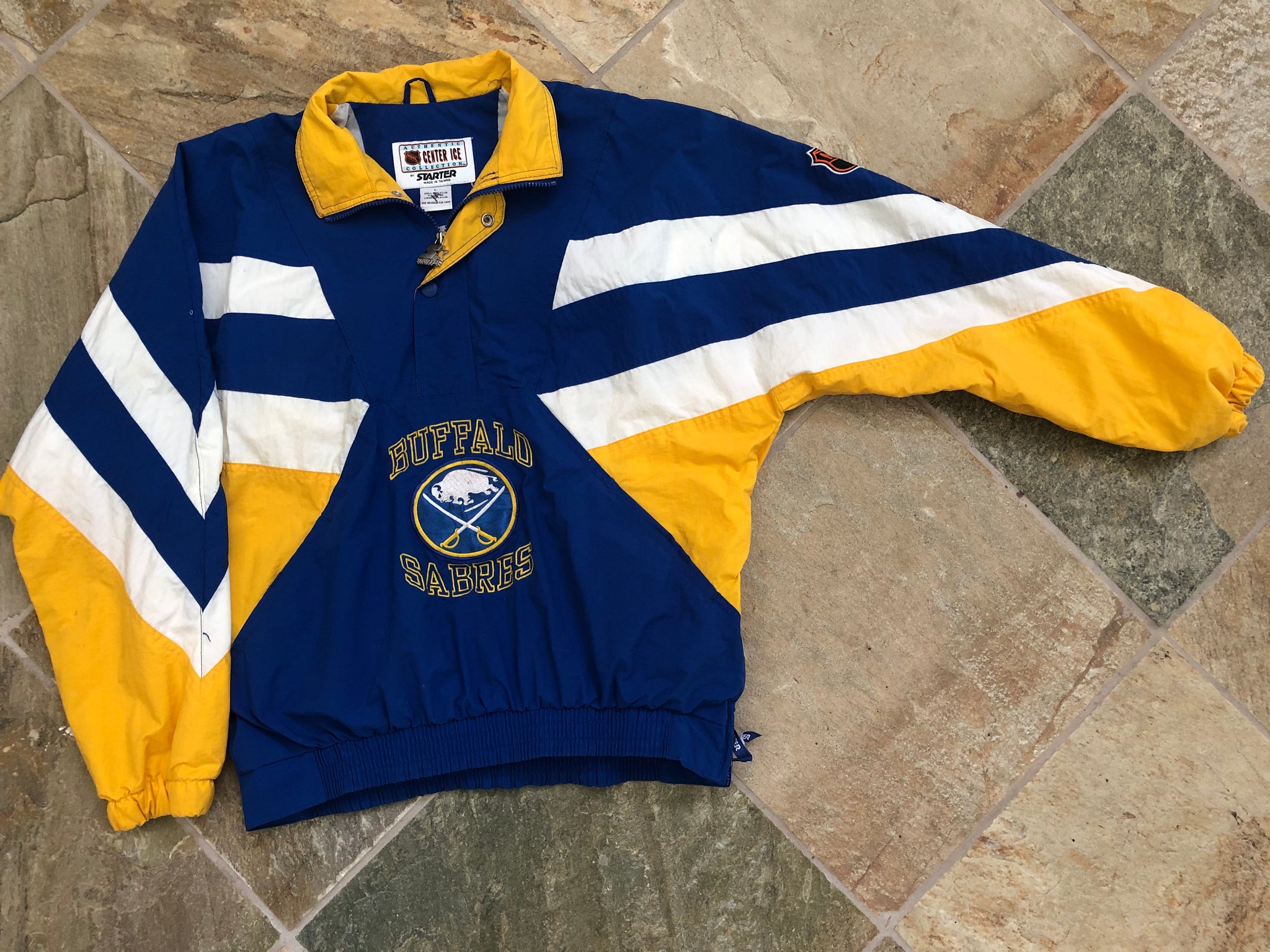 Vtg 80s NHL Starter Buffalo Sabres Satin Jacket XL Hockey Patches