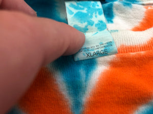 Vintage Miami Dolphins Liquid Blue Tie Dye Football Tshirt, Size XL