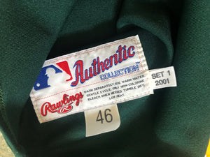 Vintage Oakland Athletics Game Worn, Team Issued mike fyhrie Rawlings baseball jersey, Size 46, Large