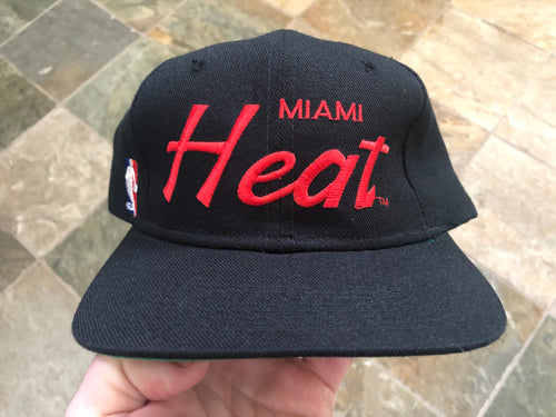 Vintage Miami Heat Sports Specialties Script SnapBack Basketball Hat