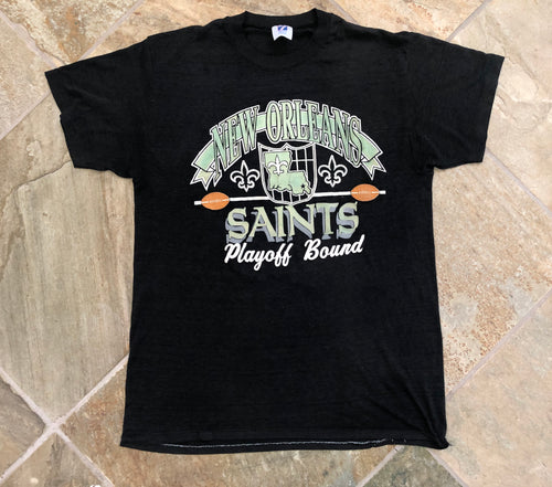 Vintage New Orleans Saints Logo 7 1987 Playoffs Football Tshirt, Size Large