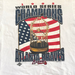 Vintage Atlanta Braves 1995 World Series Baseball Tshirt, Size Medium