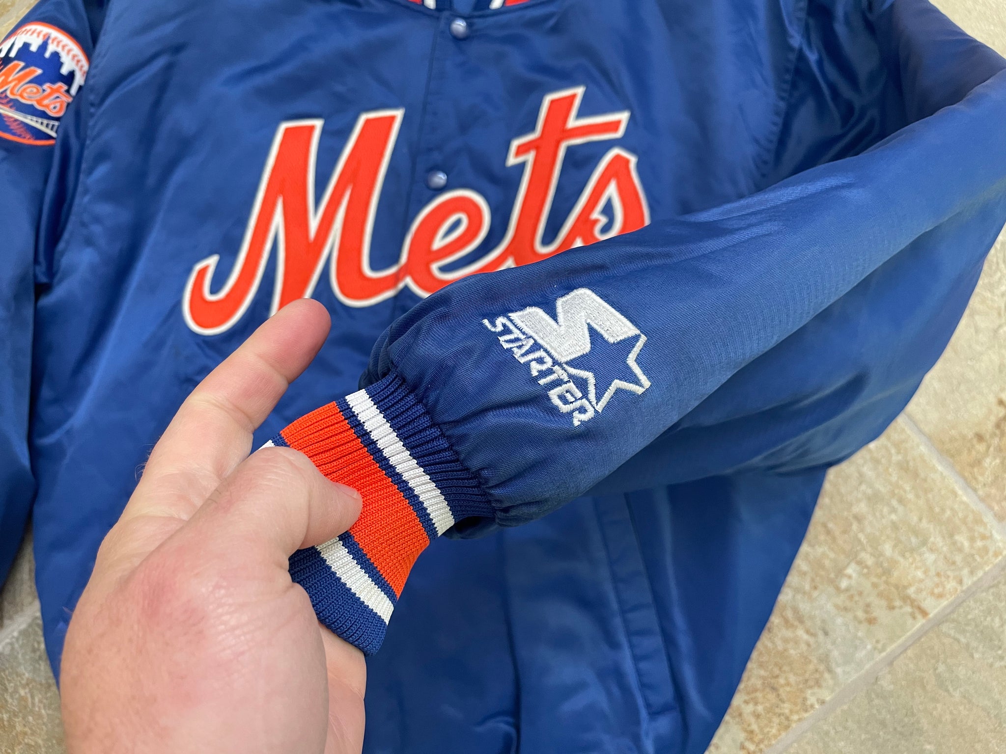 Vintage New York Mets Starter Satin Baseball Jacket, Size Youth