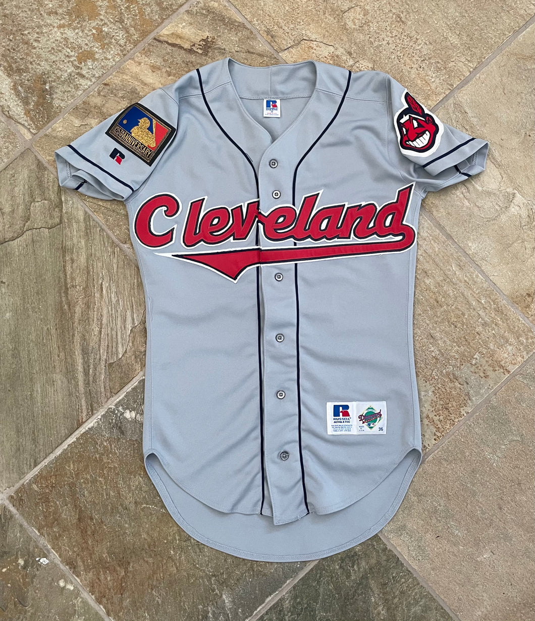 Vintage Cleveland Indians Blue Russell Athletic Jersey Chief Wahoo