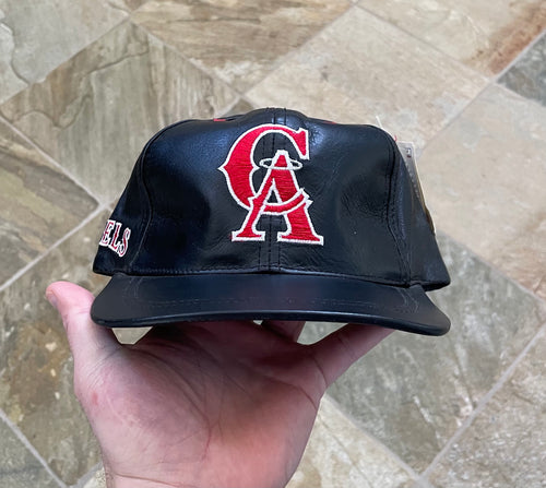 Vintage California Angels Drew Pearson Leather StrapBack Snapback Baseball Hat