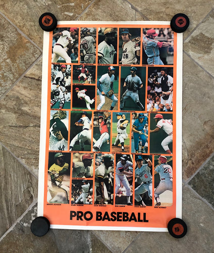 Vintage Pro Baseball Stars 1970s Poster