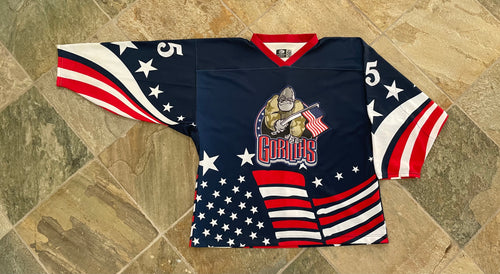 Vintage Amarillo Gorillas David Silverstone Game Worn Army Night Hockey Jersey, Size 58, XXL