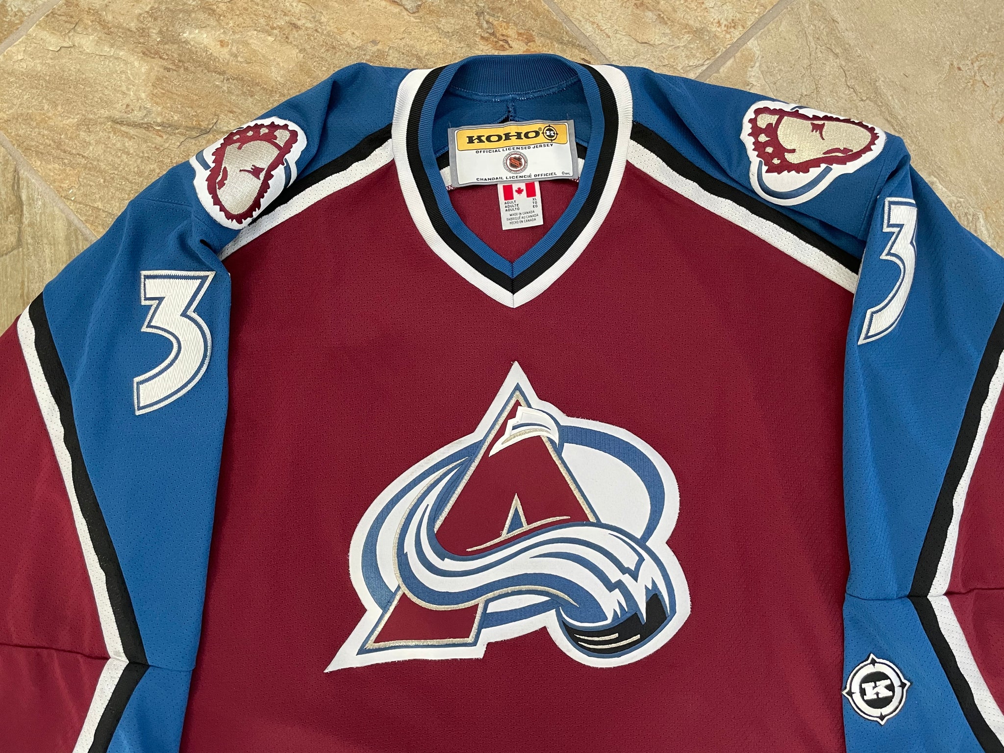 Vintage CCM NHL Colorado Avalanche White Hockey Jersey Made in Canada Size L