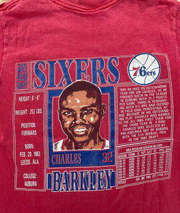 Vintage Philadelphia 76ers Charles Barkley Nutmeg Basketball TShirt, Size Small