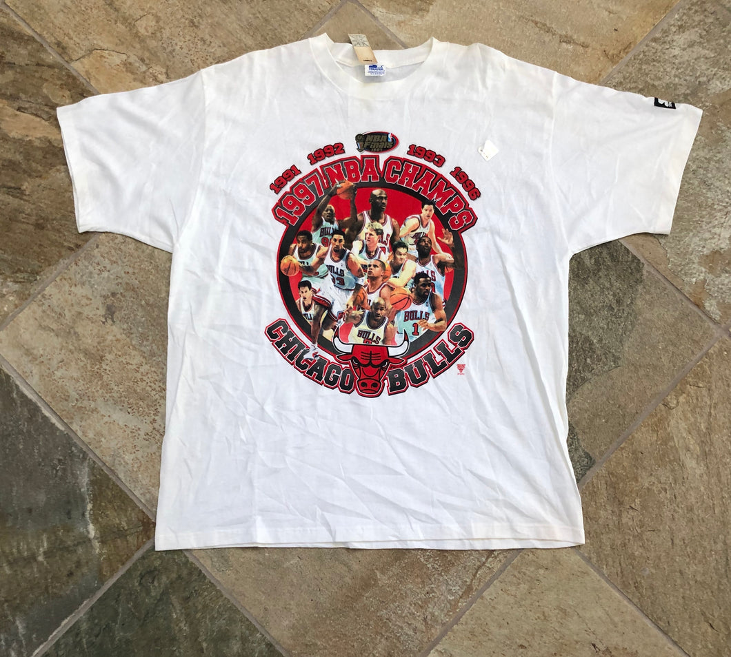 Vintage Chicago Bulls 1997 NBA Champions Starter Basketball Tshirt, Size XL