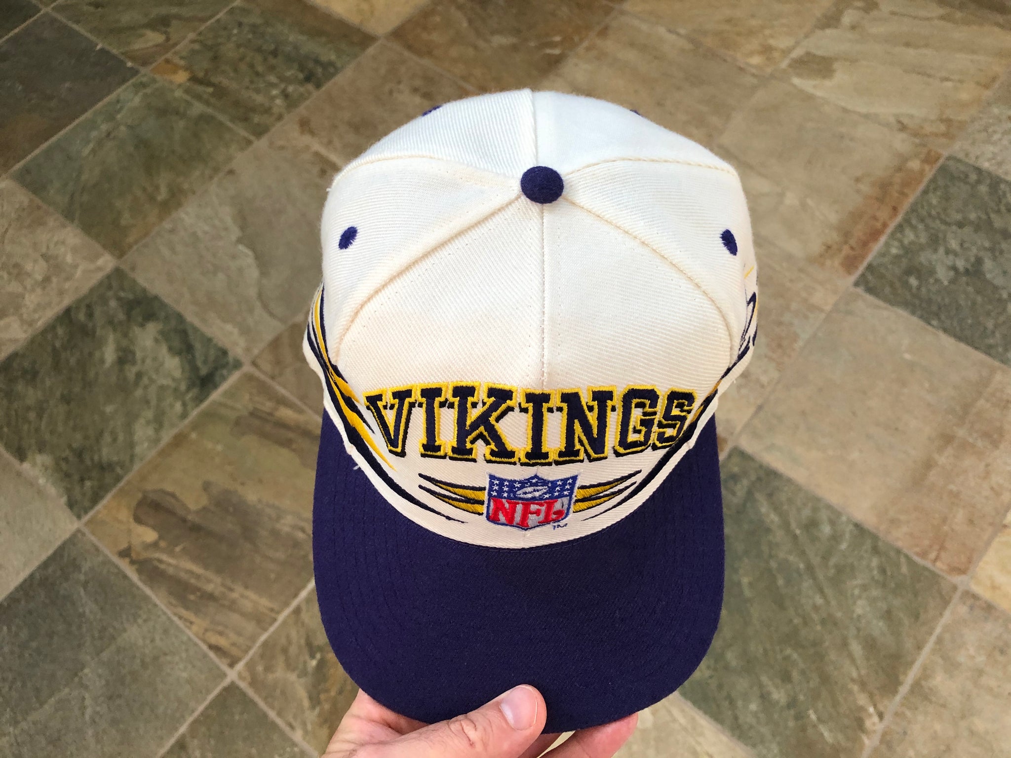 Vintage 90s Minnesota VIKINGS Strapback Hat Logo Athletic Low 