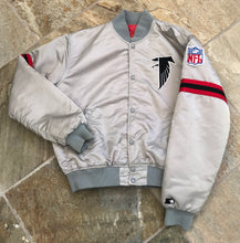 Load image into Gallery viewer, Vintage Atlanta Falcons Starter Silver Satin Football Jacket, Size Large
