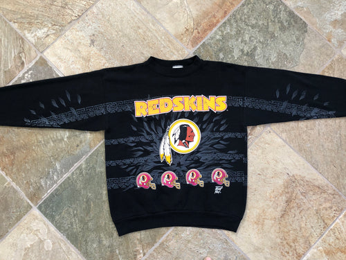 Vintage Washington Redskins All Over Print Football Sweatshirt, Size Large