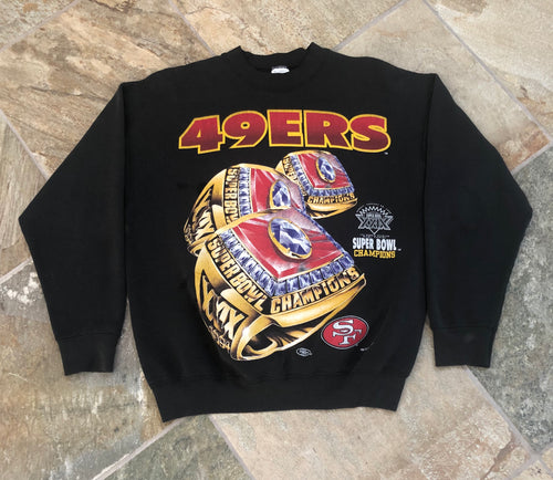 Vintage San Francisco 49ers Super Bowl Rings Football Sweatshirt, Size XL
