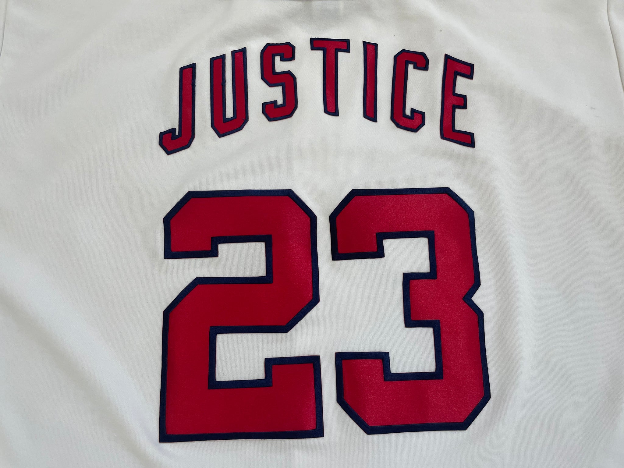 Vintage Atlanta Braves David Justice Russell Baseball Jersey, Size