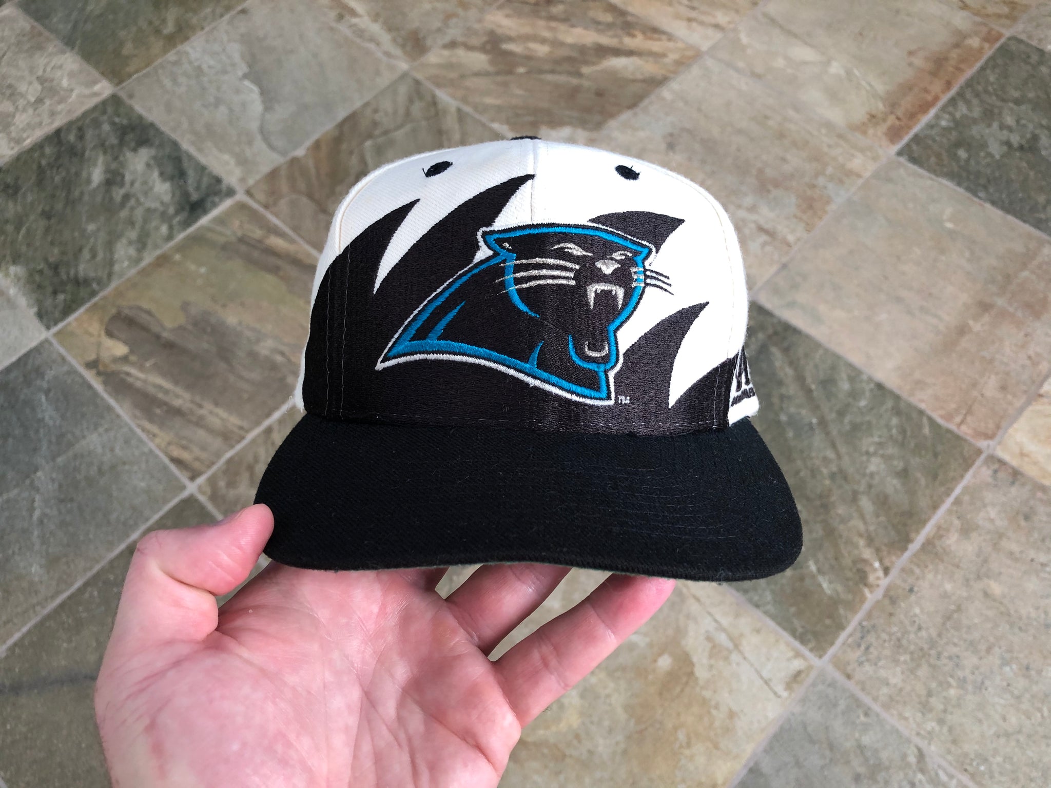 Vtg Rare NFL Carolina Panthers Shark Tooth Logo Athletic Snapback