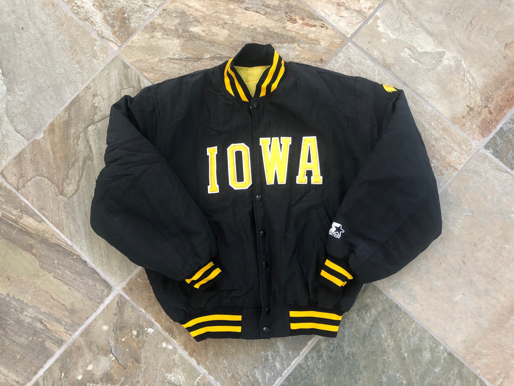Vintage Iowa Hawkeyes Starter Bomber College Jacket, Size Medium