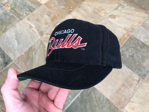 Vintage Chicago Bulls Sports Specialties Black Dome Script SnapBack Basketball Hat