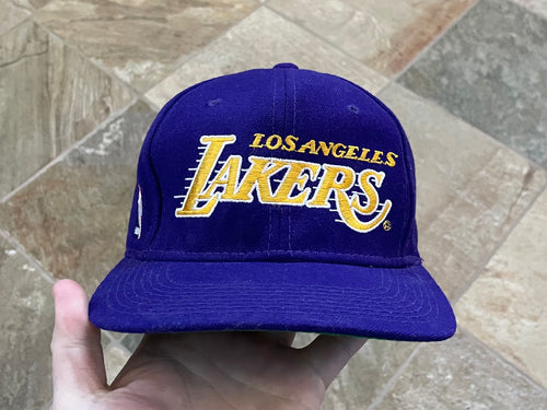 Vintage Los Angeles Lakers Sports Specialties Script Fitted Pro Basketball Hat, Size 7 1/8