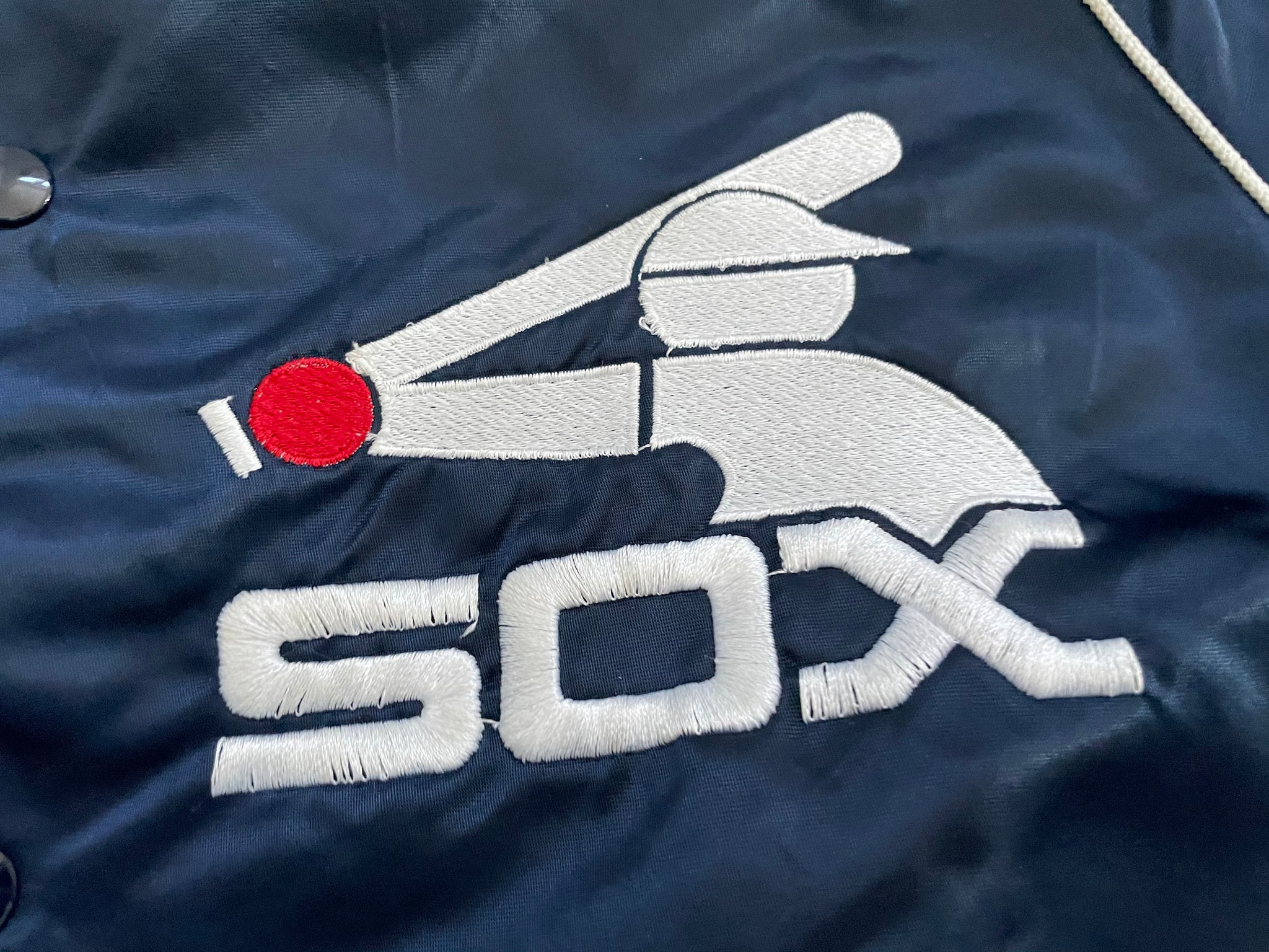 1990's Chicago White Sox Chalk Line Satin Varsity Jacket (Very Good) XL