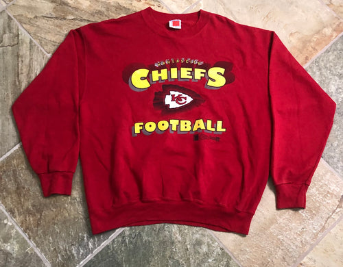 Vintage Kansas City Chiefs Football Sweatshirt, Size Large