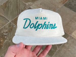 Vintage Miami Dolphins Sports Specialties Script Corduroy Snapback Football Hat