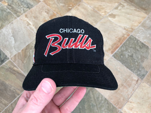 Vintage Chicago Bulls Sports Specialties Black Dome Script SnapBack Basketball Hat