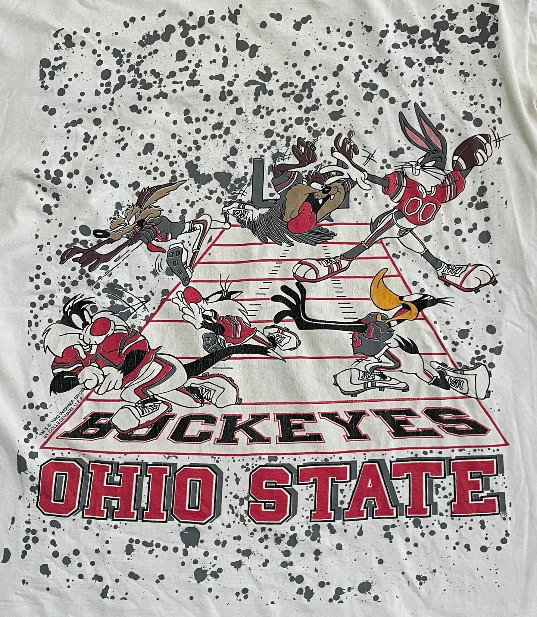 Vintage Ohio State Buckeyes Looney Tunes College Football Tshirt