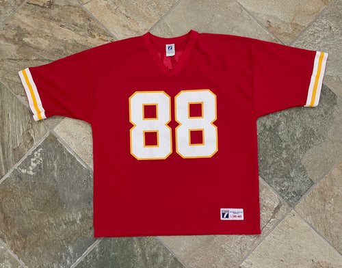 Vintage Kansas City Chiefs Tony Gonzalez Logo 7 Football Jersey, Size Large