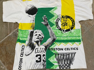 Vintage Boston Celtics Larry Bird Magic Johnson Basketball Tshirt, Size Medium
