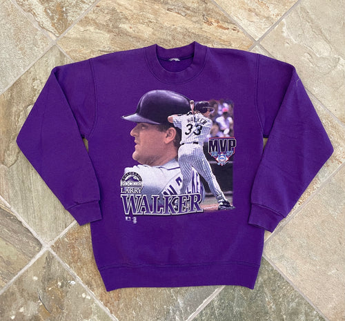 Vintage Colorado Rockies Larry Walker Baseball Sweatshirt, Size Large