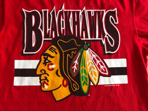 Vintage Chicago Blackhawks Team Rated Hockey Tshirt, Size XL